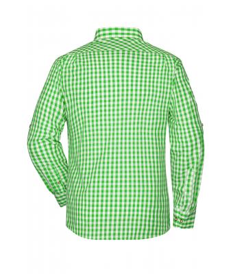 Men Men's Traditional Shirt Green/white 8307