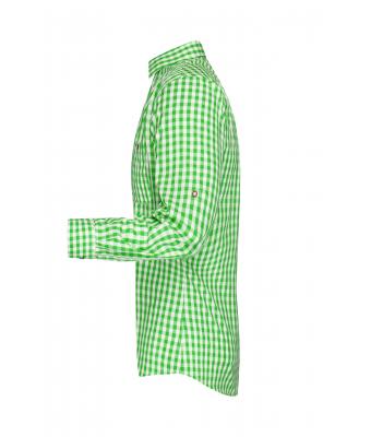 Heren Men's Traditional Shirt Groen/wit 8307