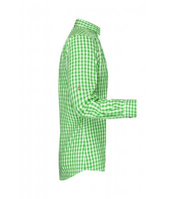 Heren Men's Traditional Shirt Groen/wit 8307