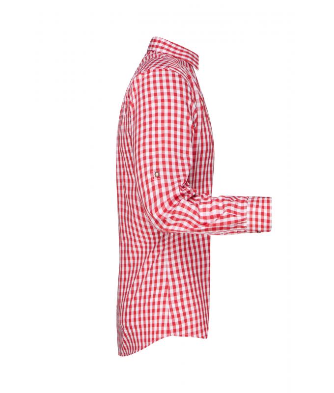 Heren Men's Traditional Shirt Rood/wit 8307