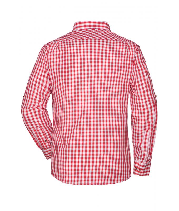 Heren Men's Traditional Shirt Rood/wit 8307