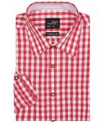 Heren Men's Traditional Shirt Rood/wit 8307