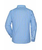 Heren Men's Traditional Shirt Royal/wit 8307