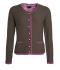 Damen Ladies' Traditional Knitted Jacket Brown-melange/purple/purple 8486