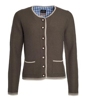 Ladies Ladies' Traditional Knitted Jacket Brown-melange/beige/royal 8486