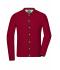 Men Men's Traditional Knitted Jacket Red/anthracite-melange/green 8487