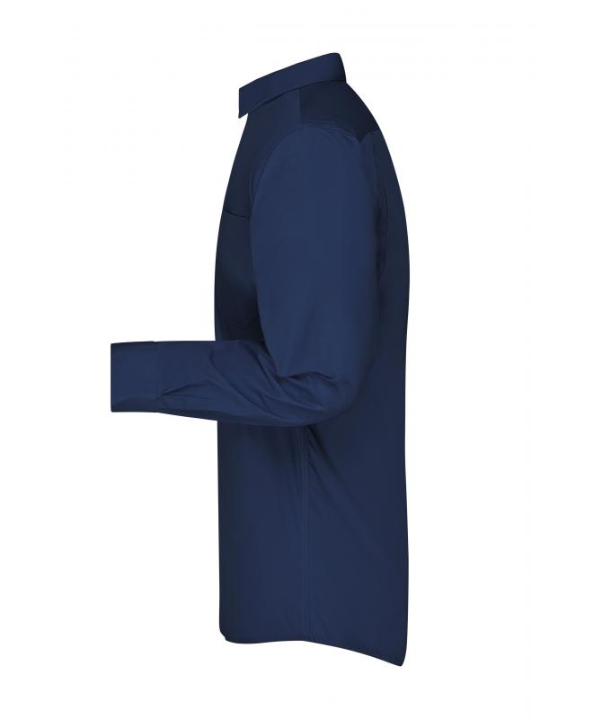 Herren Men's Business Shirt Long-Sleeved Navy 8389
