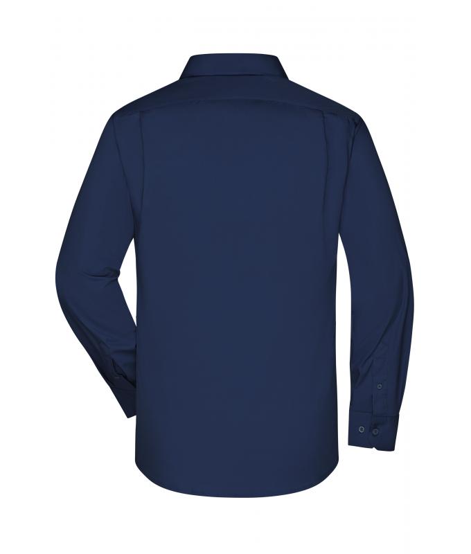Herren Men's Business Shirt Long-Sleeved Navy 8389