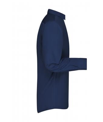 Men Men's Business Shirt Long-Sleeved Navy 8389