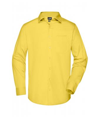 Herren Men's Business Shirt Long-Sleeved Yellow 8389