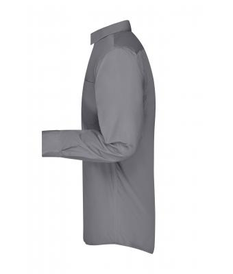 Herren Men's Business Shirt Long-Sleeved Steel 8389