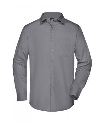 Herren Men's Business Shirt Long-Sleeved Steel 8389