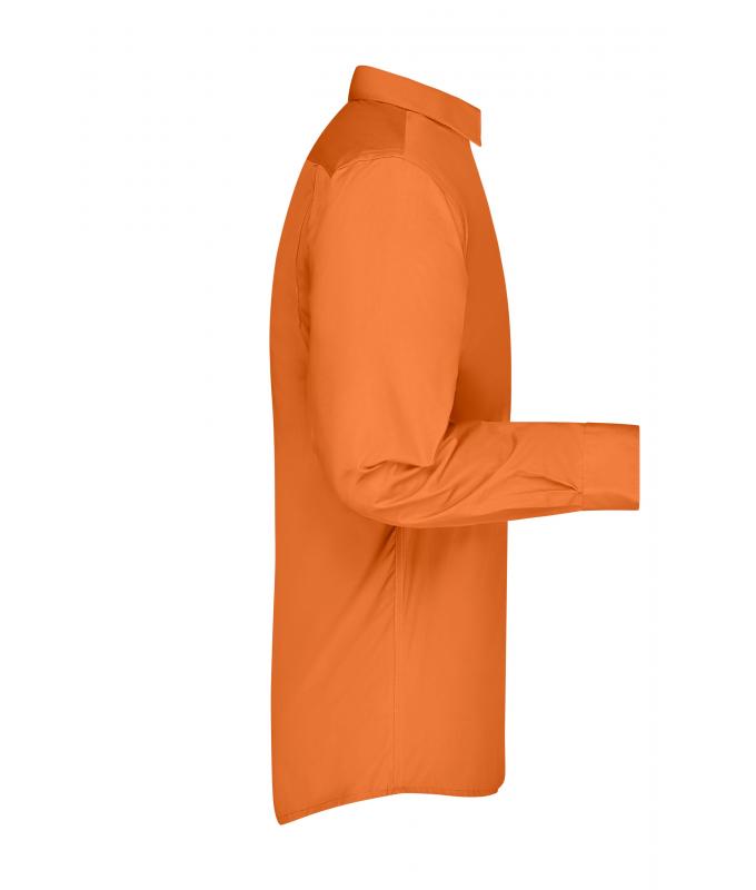 Herren Men's Business Shirt Long-Sleeved Orange 8389