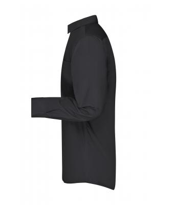 Herren Men's Business Shirt Long-Sleeved Black 8389