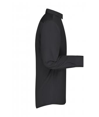 Herren Men's Business Shirt Long-Sleeved Black 8389