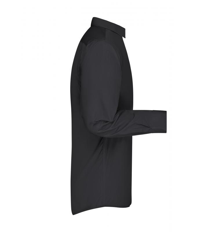 Herren Men's Business Shirt Long-Sleeved Black 8389