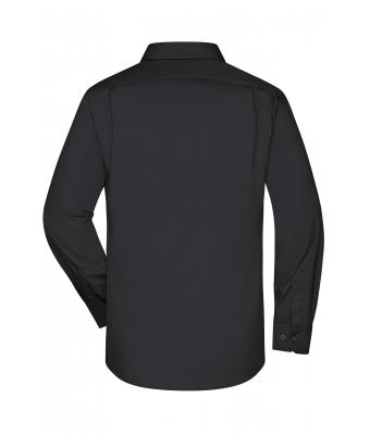 Herren Men's Business Shirt Long-Sleeved Black 8389