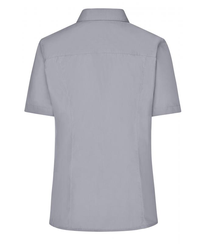 Damen Ladies' Business Shirt Short-Sleeved Steel 8390