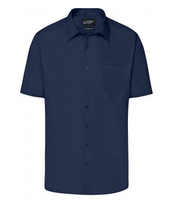 Men Men's Business Shirt Short-Sleeved Navy 8391