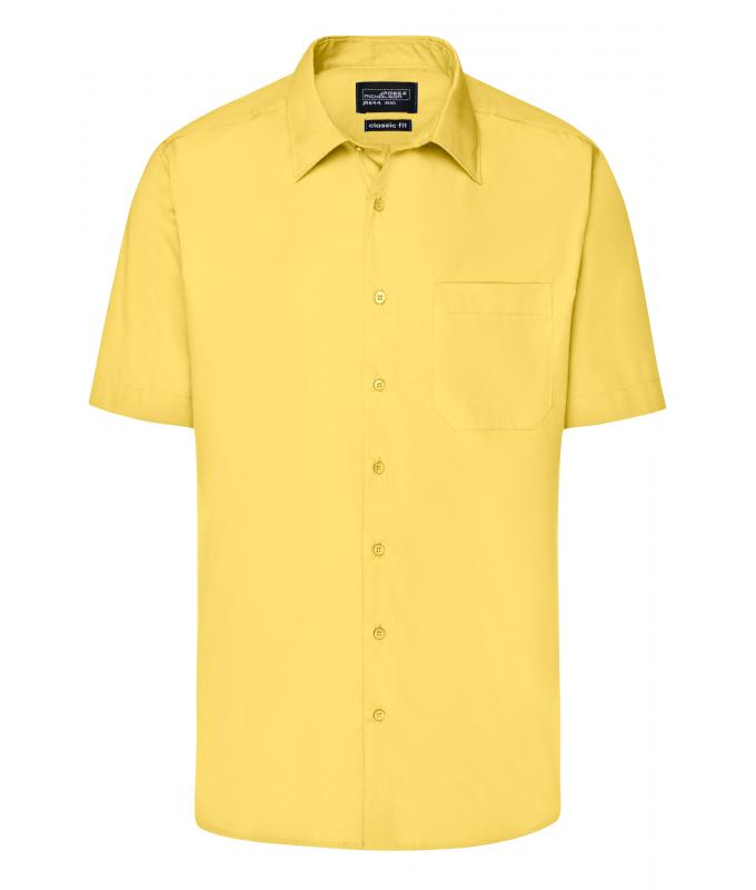 Heren Men's Business Shirt Short-Sleeved Geel 8391