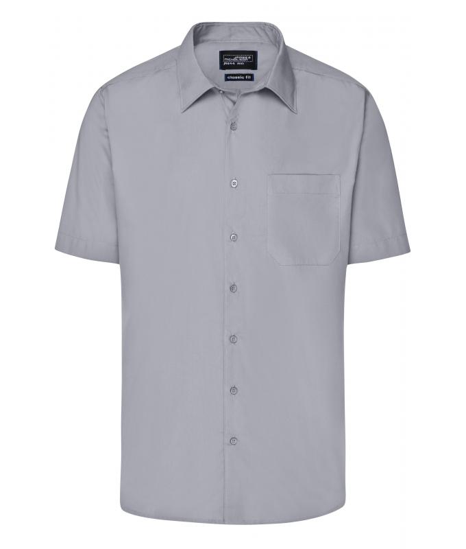 Heren Men's Business Shirt Short-Sleeved Staal 8391