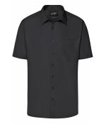 Heren Men's Business Shirt Short-Sleeved Zwart 8391