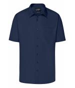Heren Men's Business Shirt Short-Sleeved Navy 8391