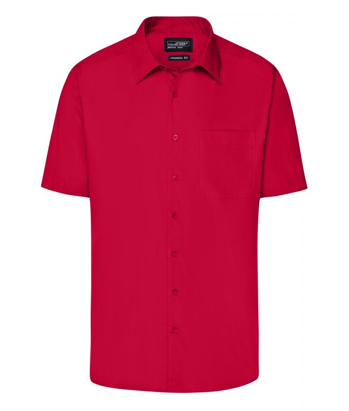 Heren Men's Business Shirt Short-Sleeved Rood 8391