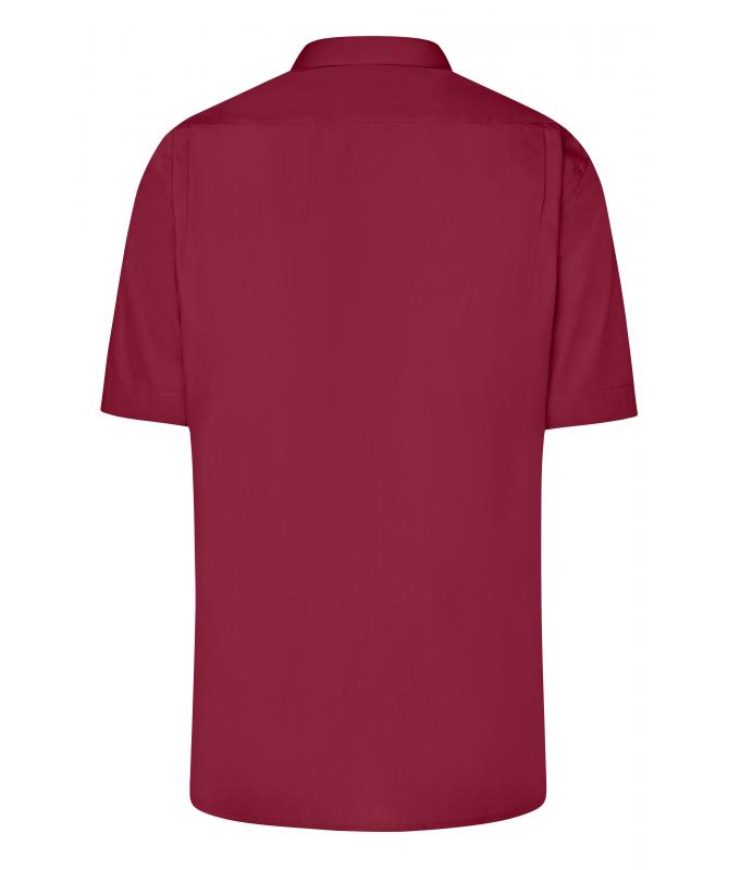 Herren Men's Business Shirt Short-Sleeved Wine 8391