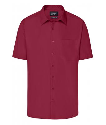 Herren Men's Business Shirt Short-Sleeved Wine 8391