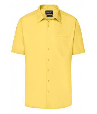 Men Men's Business Shirt Short-Sleeved Yellow 8391