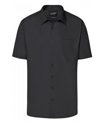 Heren Men's Business Shirt Short-Sleeved Zwart 8391