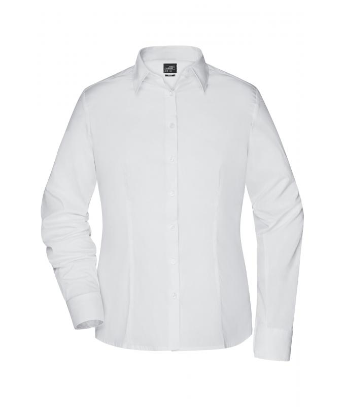 Dames Ladies`Shirt Slim Fit Wit 8392