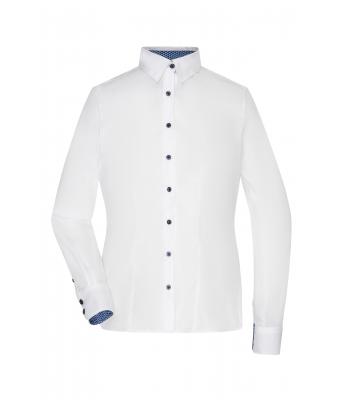 Ladies Ladies' Shirt "Plain" White/blue-white 8452
