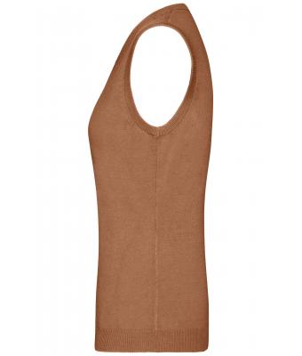 Dames Ladies' V-Neck Pullunder Kameel 8057