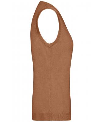 Dames Ladies' V-Neck Pullunder Kameel 8057