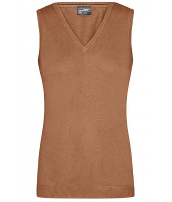 Dames Ladies' V-Neck Pullunder Kameel 8057
