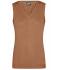 Femme Pull sans manches col V femme Chameau 8057