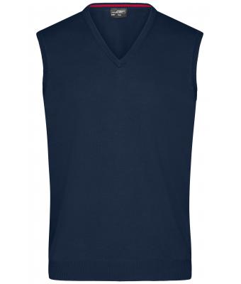 Men Men's V-Neck Pullunder Navy 8058