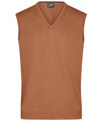 Heren Men's V-Neck Pullunder Kameel 8058