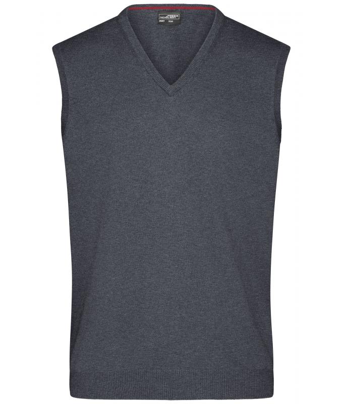 Herren Men's V-Neck Pullunder Anthracite-melange 8058