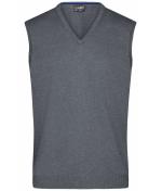 Herren Men's V-Neck Pullunder Grey-heather 8058