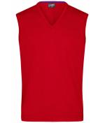 Herren Men's V-Neck Pullunder Red 8058