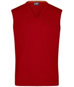 Herren Men's V-Neck Pullunder Bordeaux 8058