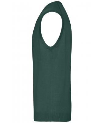 Men Men's V-Neck Pullunder Forest-green 8058