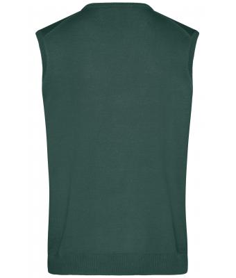 Men Men's V-Neck Pullunder Forest-green 8058