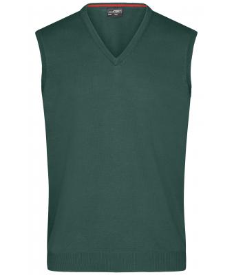 Men Men's V-Neck Pullunder Forest-green 8058