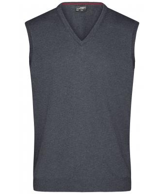 Heren Men's V-Neck Pullunder Antraciet-melange 8058