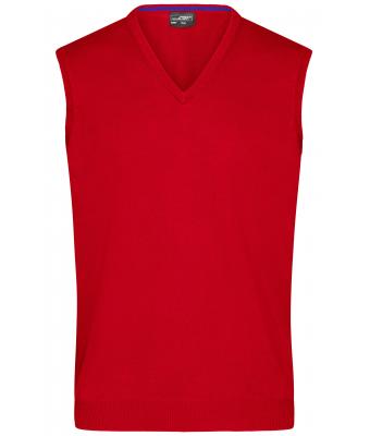 Men Men's V-Neck Pullunder Red 8058