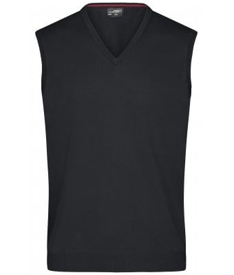 Herren Men's V-Neck Pullunder Black 8058